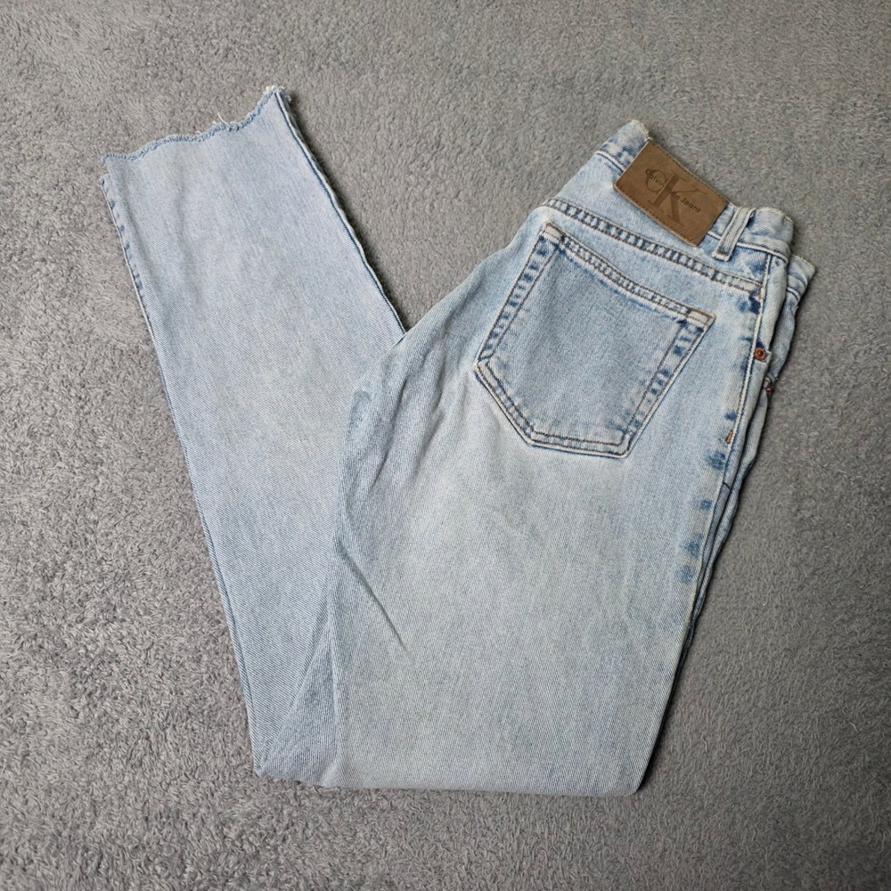 Calvin Klein Womens 3 Easy Fit Jeans Light Wash High Rise Button Fly Made in USA